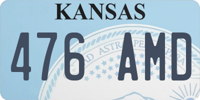 KS license plate 476AMD