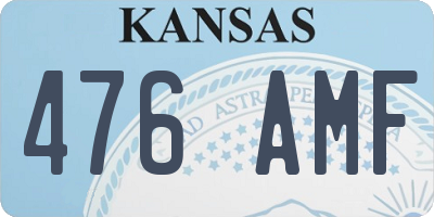 KS license plate 476AMF