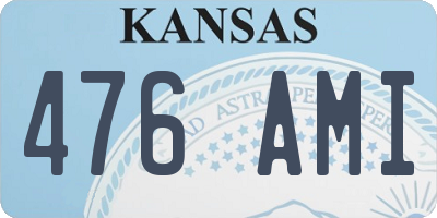 KS license plate 476AMI