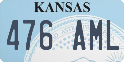 KS license plate 476AML