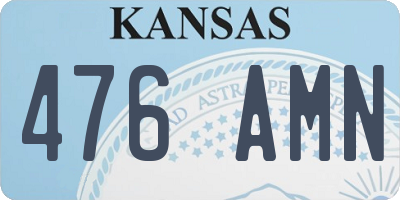 KS license plate 476AMN