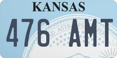 KS license plate 476AMT