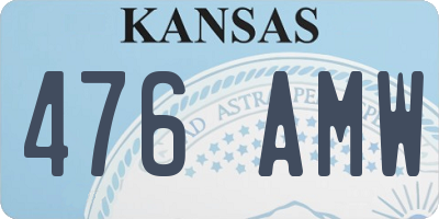 KS license plate 476AMW