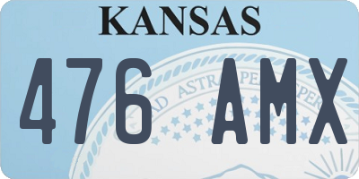 KS license plate 476AMX