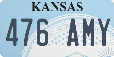 KS license plate 476AMY