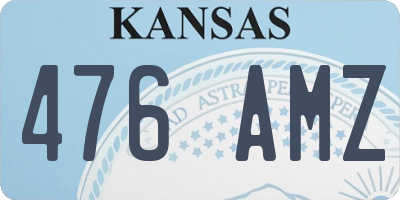 KS license plate 476AMZ