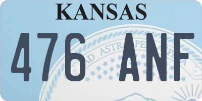 KS license plate 476ANF