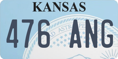 KS license plate 476ANG