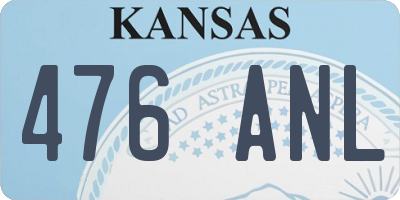 KS license plate 476ANL