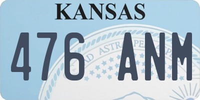 KS license plate 476ANM
