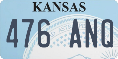 KS license plate 476ANQ