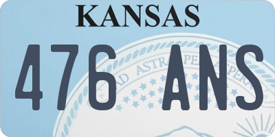 KS license plate 476ANS