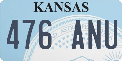 KS license plate 476ANU