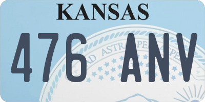 KS license plate 476ANV
