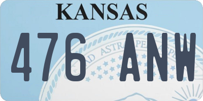 KS license plate 476ANW
