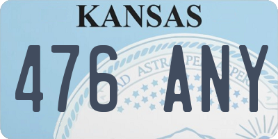 KS license plate 476ANY