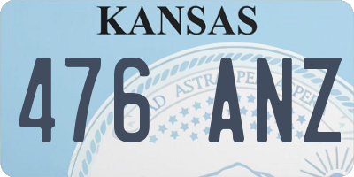KS license plate 476ANZ