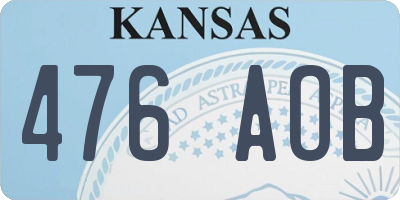 KS license plate 476AOB