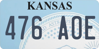 KS license plate 476AOE