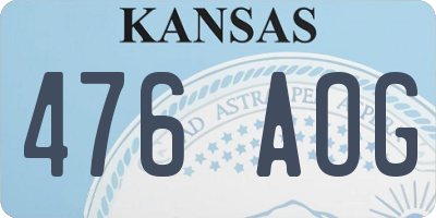 KS license plate 476AOG