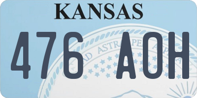 KS license plate 476AOH