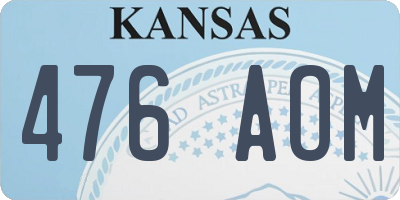 KS license plate 476AOM