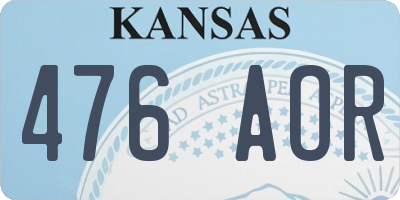 KS license plate 476AOR