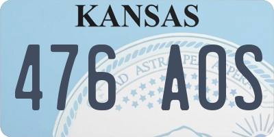 KS license plate 476AOS