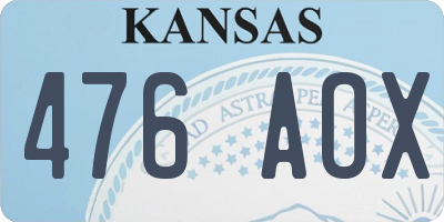 KS license plate 476AOX