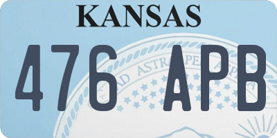 KS license plate 476APB