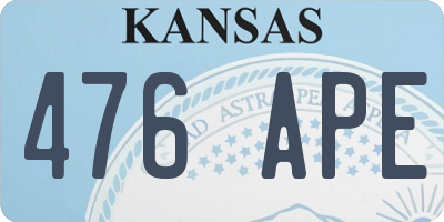 KS license plate 476APE
