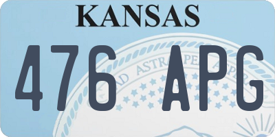 KS license plate 476APG