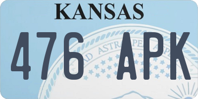 KS license plate 476APK