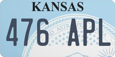 KS license plate 476APL