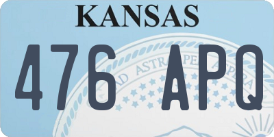 KS license plate 476APQ