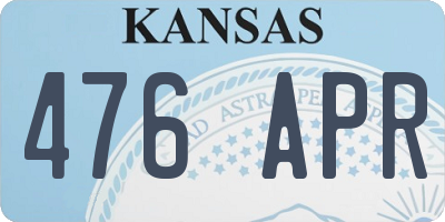 KS license plate 476APR