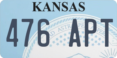 KS license plate 476APT