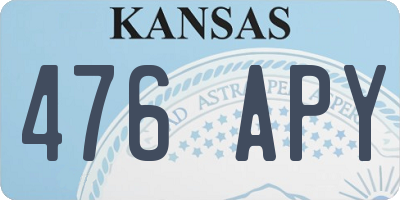 KS license plate 476APY