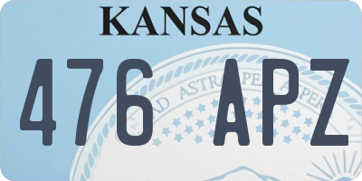 KS license plate 476APZ