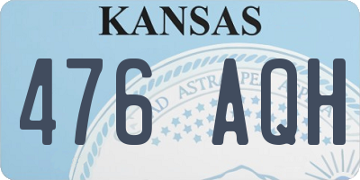 KS license plate 476AQH