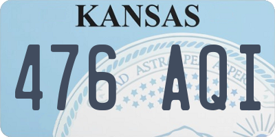 KS license plate 476AQI
