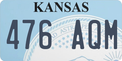 KS license plate 476AQM