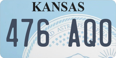 KS license plate 476AQO