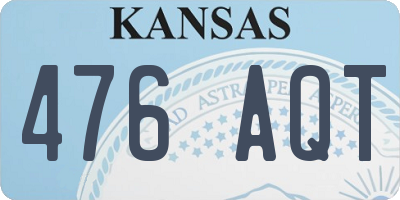 KS license plate 476AQT