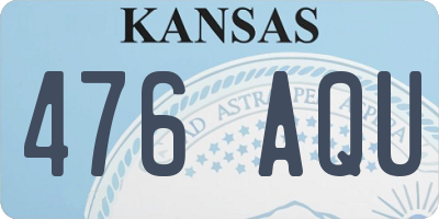 KS license plate 476AQU