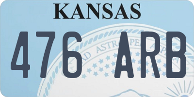 KS license plate 476ARB