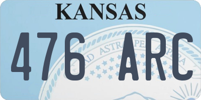 KS license plate 476ARC