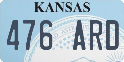 KS license plate 476ARD