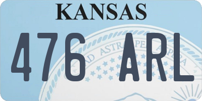 KS license plate 476ARL
