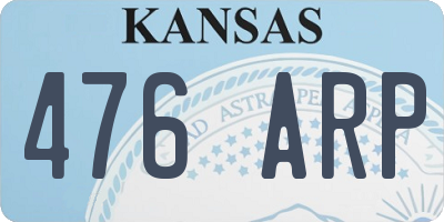 KS license plate 476ARP